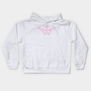 Black Swallowtail Butterfly in Pink Kids Hoodie